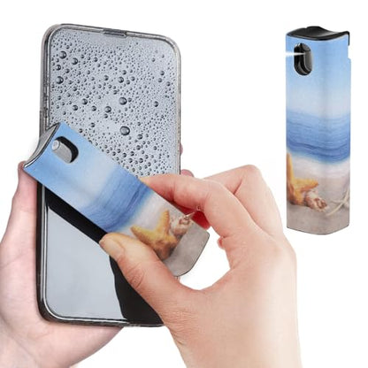 WIRESTER Screen Cleaner Spray Kit, All-in-One Spray and Wipe Cleaner, Touchscreen Mist Cleaner for Cell Phones, Tablets, iPad, Computer, Laptop, TV and Car Screens - Seashells On The Beach - color: Seashells On The Beach