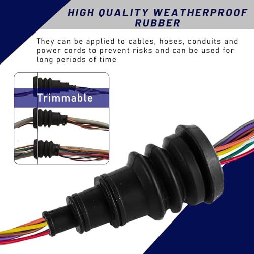 4 PCS Universal Firewall Boot, Rubber Grommets Can Accommodate 3/8 to 1 Inch Diameter Wire Bundle, Safe and Convenient Grommet for Vehicle Running Cable, Car Accessories (Pack of 2) - size: 3.72×1.82 inches (Pack of 2)