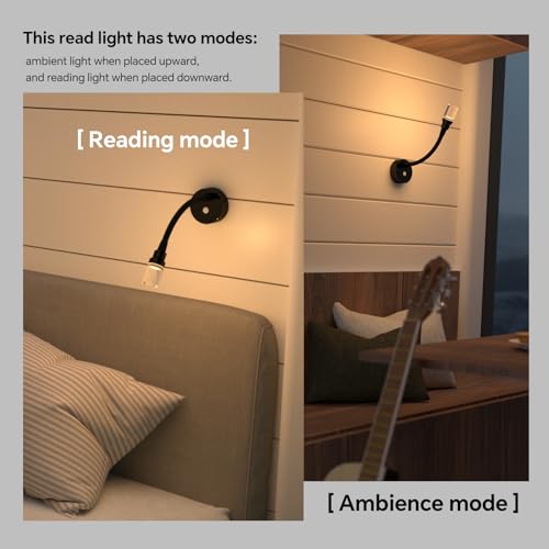 RV Reading Lights Interior, 12V Dimmable LED Reading Light with with 18W USB Charger & Flexible gooseneck, for Camper Travel Trailer Motorhome, 12-24V DC Hard-Wired, 2 Pack (Glossy Black) - color: Glossy Black