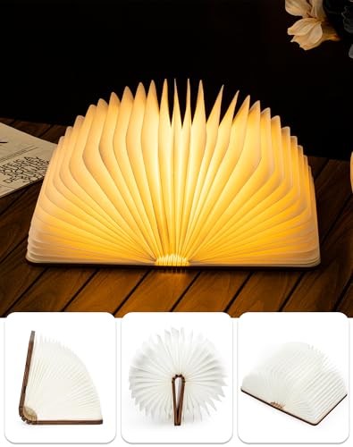 8.3 in Wooden Book Lamp, Book Lovers Gifts,Teacher Appreciation Gifts - color: Walnut, size: Large