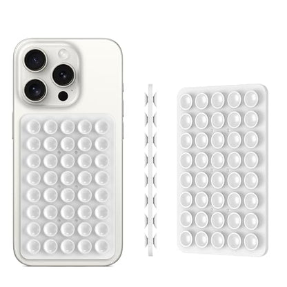 Double Sided Silicone Suction Phone Holder Mount, Silicon Accessory for iPhone and Android, Hands-Free Mirror Shower Phone Holder, TikTok Videos and Selfies (Black+White) - color: Black+White