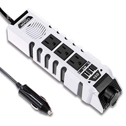 BYGD 150W Car Power Inverter, DC 12V to 110V AC Car Plug Converter - color: 8963WHITE