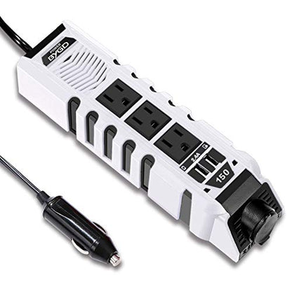BYGD 150W Car Power Inverter, DC 12V to 110V AC Car Plug Converter - color: 8963WHITE