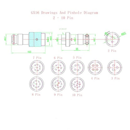 GX16 5 Pin Cable Double Female Head Aviation Cordset, GX16 5 Pin Panel Mount Circular Metal Aviation Connector Adapter Female to Female 20AWG（1Meter） - size: 3.28ft