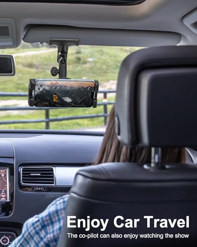 Metal Sun Visor Car Phone Holder, 360° Adjustable Magic Arm Phone Mount for Car Visor Clip, Phone Holders for Your Car for iPhone 17 Pro Max 16 15 14 13 12 11 Air Plus, S25, More 4.7 to 7" Smartphones