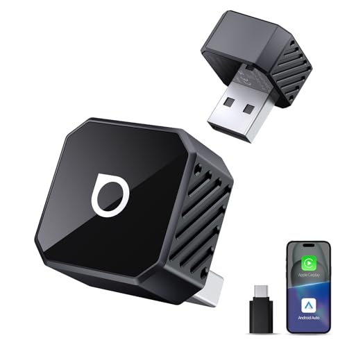 OTTOCAST Mini 3.0 (Pot) 2025 2-in-1 Wireless CarPlay/Android Auto Adapter, 5GHz WiFi, Auto Connect for 2016+ Cars - color: Black