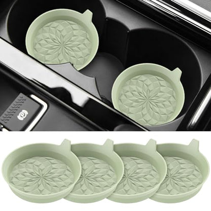 ME.FAN Car Cup Coasters [4 Pack] Silicone Cars Coasters - Universal Non-Slip Recessed Interior Accessories - Cup Holder Inserts Desert Sage - color: 4pack-desert Sage