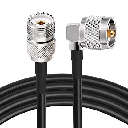Superbat CB Coax Cable 12inch RG58 PL259 to SO239 Jumper for Analyzer 2pack - size: 12inch 2pcs, style: right angle