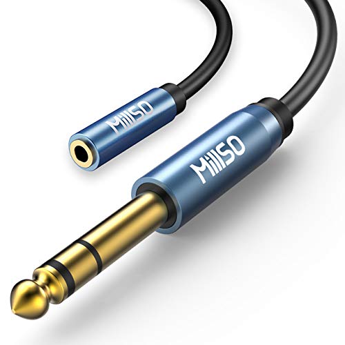 MillSO 1/4 to 3.5mm Headphone Adapter 10 FT TRS 6.35mm Male to 3.5mm Female - color: Blue, size: 10 FT