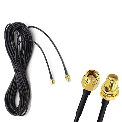 10ft WiFi Antenna Extension Cable RG174 RF SMA Male to SMA Female Coaxial Cable Low Loss Gold Plated Pigtail for Wireless LAN Router Bridge External Antenna Equipment - style: 10ft-Pack of 1