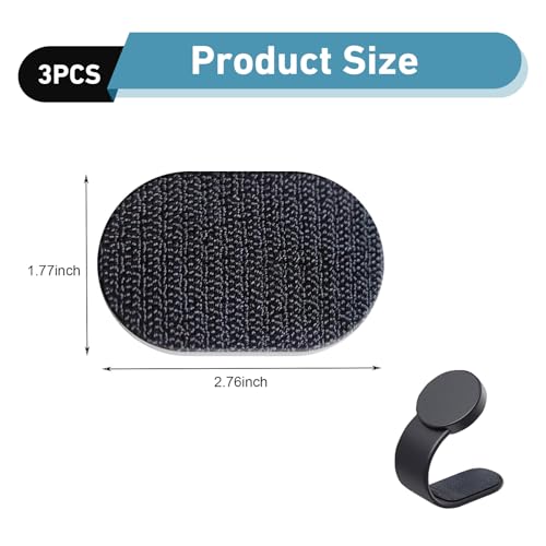 3 PCS Adhesive Sticky Pads for Car Phone Mount, 2.76" x 1.77" Strong Mounting Tape for Phone Holder, Heat-resistant Waterproof Adhesive Pad, Universal Vehicle Accessories (Black)