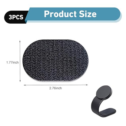 3 PCS Adhesive Sticky Pads for Car Phone Mount, 2.76" x 1.77" Strong Mounting Tape for Phone Holder, Heat-resistant Waterproof Adhesive Pad, Universal Vehicle Accessories (Black)
