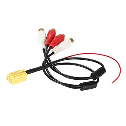 Dweekiy 6 Pin ISO Aux Adapter, Mini, RCA, Auxiliary, Male to Female