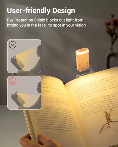 DEWENWILS LED USB Rechargeable Book Light, Clip on Reading Light Peach Fuzz - color: Peach Fuzz