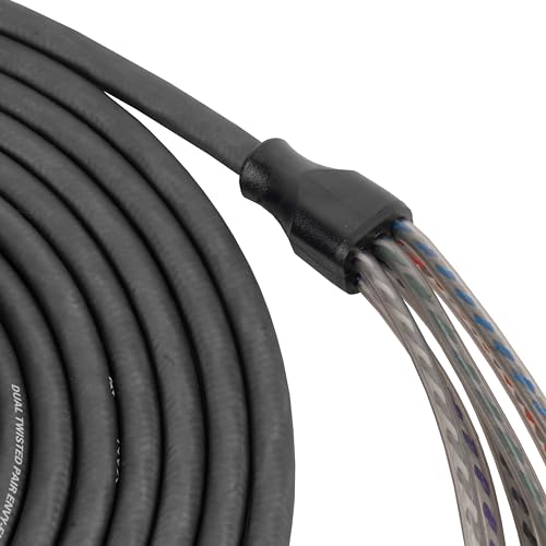 NVX® XIV65 16.4 ft (5 Meter) Oxygen Free Copper 5/6-Channel Twisted Pair V-Series Car Audio RCA Audio Interconnect Cable with Shielded Noise Reduction and Split-tip Silver-Plated Ends - size: 6 Channel-16 ft.