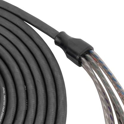 NVX® XIV65 16.4 ft (5 Meter) Oxygen Free Copper 5/6-Channel Twisted Pair V-Series Car Audio RCA Audio Interconnect Cable with Shielded Noise Reduction and Split-tip Silver-Plated Ends - size: 6 Channel-16 ft.