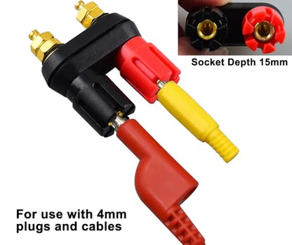 4mm Speaker Binding Posts, Female Banana Jacks for Panel Mount, 2-Pack - color: 2-Way Banana Plugs