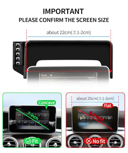 Car Phone Holder for Mercedes-Benz GLC 2016-2019, C-Class 15-18, 7" Screen - size: for 16-19 GLC & 15-18 C-Class(7-Inch only)
