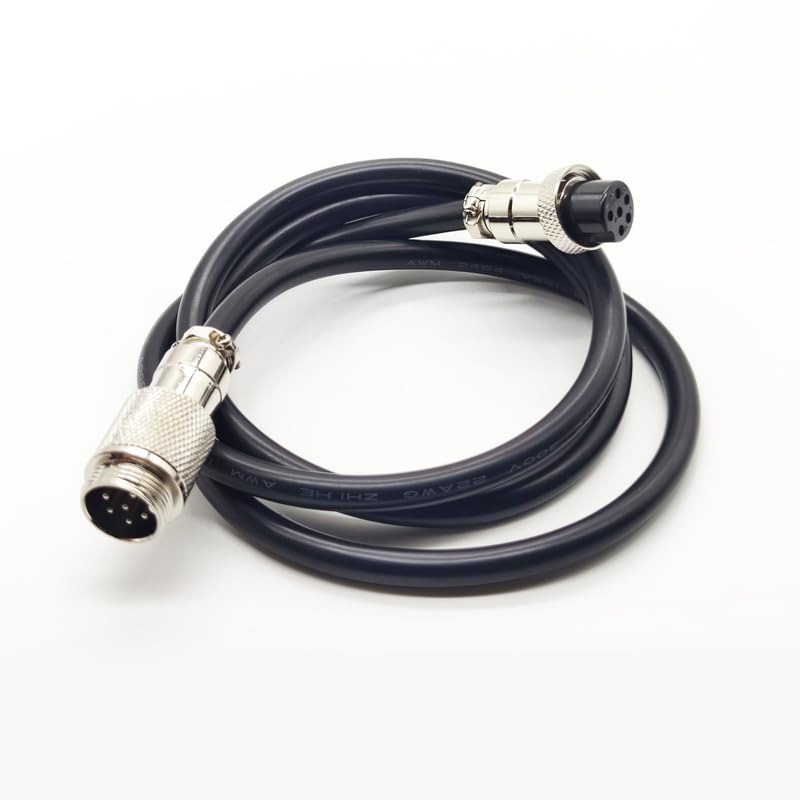GX16 6 Pin Cable Male to Female Head Aviation Cordset, GX16 6 Pin Panel Mount Circular Metal Aviation Connector Adapter Male to Female（0.5Meter） - size: 1.64ft