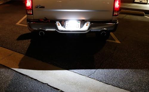 iJDMTOY 35-074-White License Plate Frame Mount 12V 24-SMD High Power Xenon White LED Rear Backup Reverse Light Kit Compatible With Car SUV Truck VAN RV