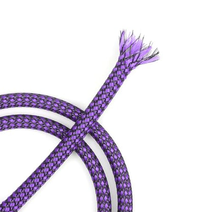 Expandable Braided Cable Sleeve, PP Yarn + PET Braided Expandable Sleeving Cable Management Protection High Density PET Wire Cover Sheath for Cables (Purple Black, 4mm (5/32")-19ft) - color: Purple Black, size: 4mm (5/32")-19ft