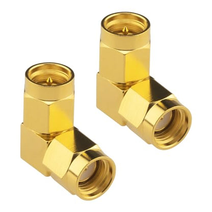 SMA Right Angle Adapter Upgraded SMA Male to RP-SMA Male 90 Degree Connector SMA Male RF Coaxial Connector Gold-Plated DC-18GHz for Radios, FPV Antenna, Networks 2PCS - size: SMA Male to RP-SMA Male 90 Degree