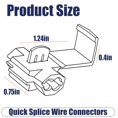 Solderless Quick Splice Wire Connectors,Double Run or Tap,22-18 AWG Red(30 PCS) 18-14 AWG Blue(30 PCS) Lock Snap Electrical Wire Connector(60/Pouch)