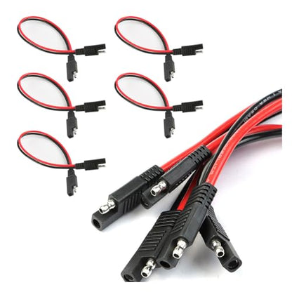 GLSOWEE 5PCS 2 Pin Quick Disconnect Polarized Wire Harness, 14 Gauge SAE Connector Bullet Lead Cable, Automotive Heavy Duty Extension Cable for Car Motorcycle Boat Tractor (14 AWG) - style: 14 Gauge
