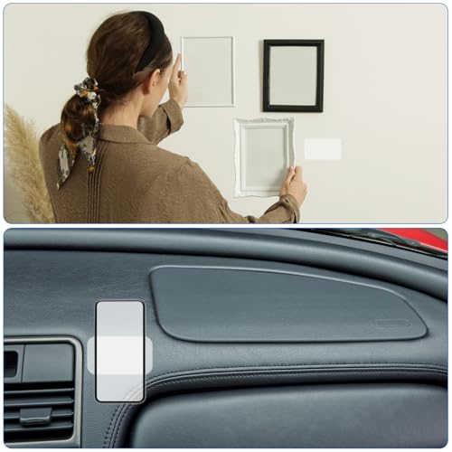 HARFINGTON 5pcs Sticky Gel Pads Double Sided Adhesive Pads Traceless Gel Mounting Pads Removable Washable Anti-Slip Gripping Pads for Car Home Office DIY Craft, Transparent