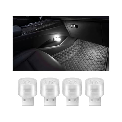 4 Pack USB LED Ambient Lights, White - color: White
