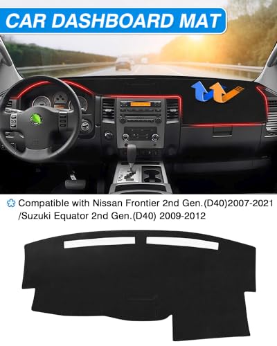 CARTIST Dashboard Cover Compatible with Nissan Titan 2004-2012 Accessories Dash Cover Mat Pad Black(Without Cutout for Navi/Sensor) - size: 04-12 Titan(Black)