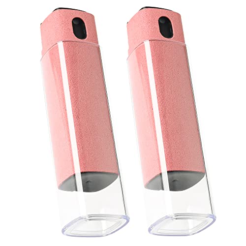 CUIUD Touchscreen Screen Cleaner Kit 2 Pcs, Phone, Tablet and Car Screen Cleaner, Two in One Spray and Microfiber Cloth(2 Pack Pink) - color: 2 Pcs Pink