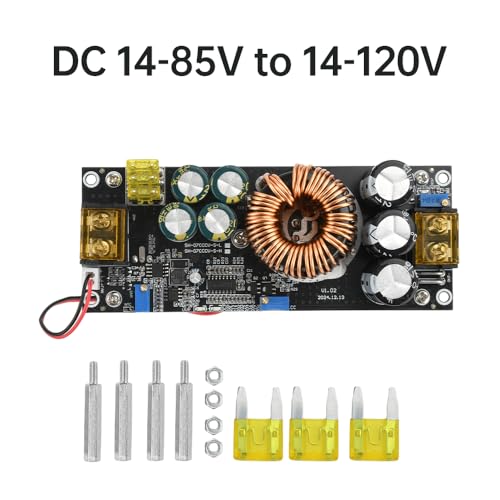 1800W DC Boost Converter,Aideepen 40A 14V-85V to 14-120V Boost Converter Voltage Regulator Car Step-up Power Supply Module DC Adjustable Voltage Converter