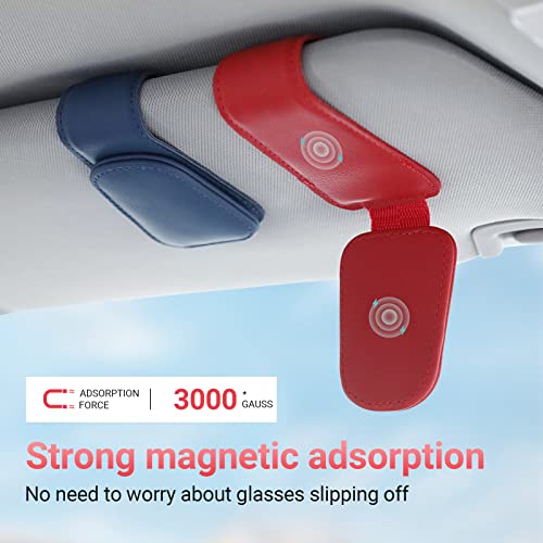 Sunglass Holder for Car Sun Visor Sunglasses Clip Car accessories -Red - color: Red