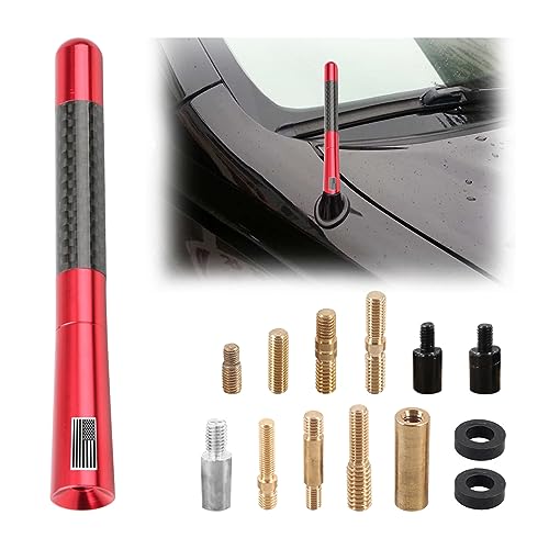 BESULEN 4.7 Inch Car Short Antenna, American Flag Design, Red - color: Red, size: 4.7 Inch
