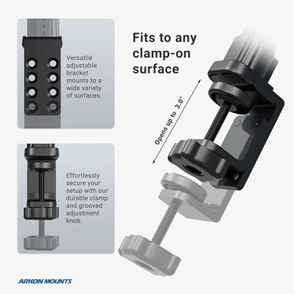 ARKON Mounts - Heavy Duty Tablet Holder with Clamp Mount and 12-Inch Bendable Gooseneck Arm | Versatile Tablet Stand with Easy Install & Durable Support | Securely fits iPad, Galaxy, Note, and more