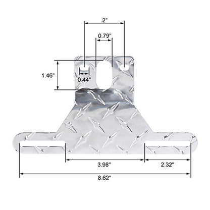 CZC AUTO Aluminum Trailer License Plate Light Bracket - color: Silver