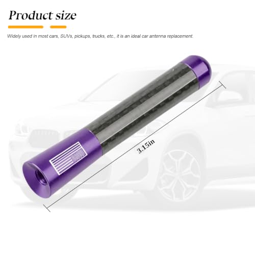 BESULEN 3.1 Inch Car Short Antenna, American Flag Design, Purple - color: Purple, size: 3.1 Inch