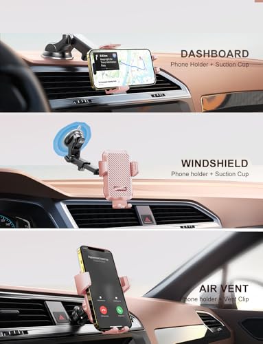 JOYMASS Wireless Car Charger, Phone Holders for Your Car, 15W Auto Clamping Phone Mount Car Accessories for iPhone 16 15 14 13 12 Mini Pro Max 11, Samsung Galaxy S24 Ultra S23 S22+ Note 20, etc-Pink - color: PINK
