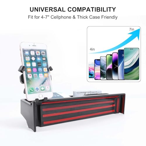 for Hummer EV Accessories Phone Holder Mount Dashboard Storage Organizer 360 Degree Rotatable Phone Holder Stand Dash Box Storage Tray for Hummer EV SUV Pickup Truck 2022-2024 2025 2026 (D)
