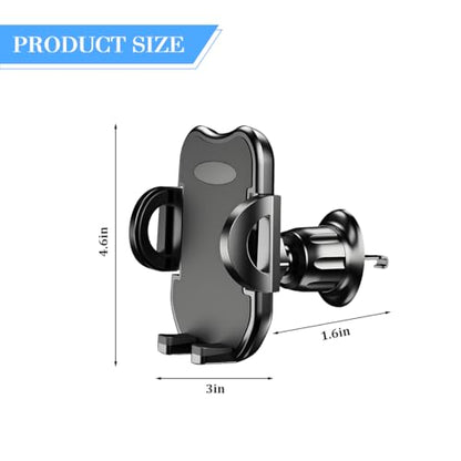 Car Phone Holder, 360° Rotatation Vehicle Air Vent Cell Phone Mount with Hook Clip, Hands Free Automotive Interior Smartphones Cradle, Universal for Most Vehicles (Black) - color: Black