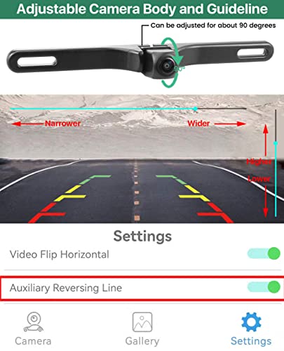 WiFi Car Backup Camera, GreenYi 5G 720P HD Car License Plate Rear/Front View Reverse Camera for iPhone iPad Android Smart Phones Tablets Which Support Double Band WiFi