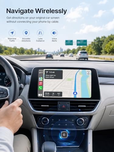 Wireless CarPlay Adapter & Android Auto Adapter, Ultra Mini - color: Black & Silver
