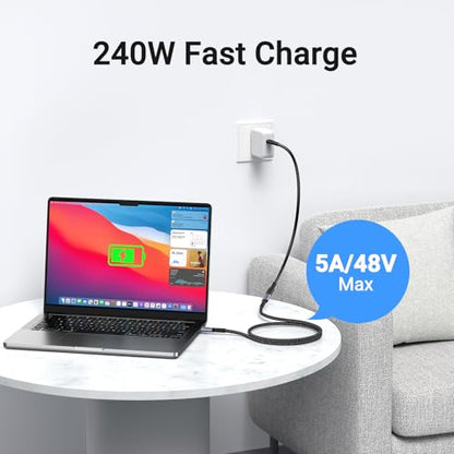 USB C Extension Cable 6.6FT 2 Packs, 5A Fast Charging Male to Female - size: 6 ft