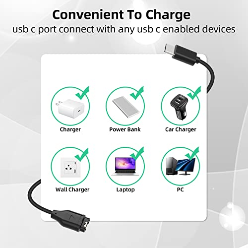 USB C Charger Compatible with Garmin Watch Charger, Data Sync Charging Cable for Garmin Fenix 7 7S 7X 6 6S 6X 5 5S 5X, Forerunner 965 945 245 45, Vivoactive 3 4 4s, Venu 2 2s, Instinct, 3.3FT/1M - style: 1 Pack