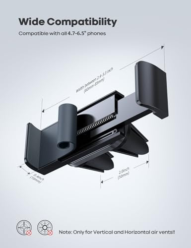 Lamicall Car Vent Phone Mount Two Grips Design Phone Holders for Your Car - color: NEW Upgraded - Gray