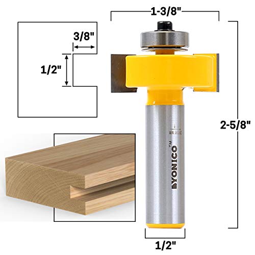 YONICO Slot Cutter Router Bit 1/2-Inch 1/2-Inch Shank 14919 - style: 1/2" Height X 3/8" Depth - 1/2" Shank