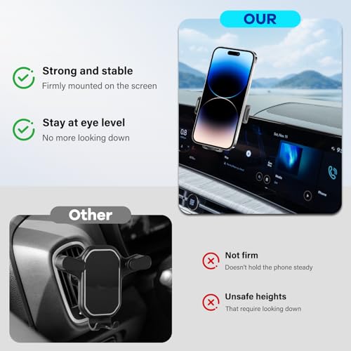 Car Phone Holder Compatible with 2024 2025 Hyundai Santa Fe Accessaries Only Fit for 12.3 inch Screen Phone Mount Fit for Sannta Fe Cell Phone Cradle Fixed Clip Hands-Free & 360°Rotation - size: 24-25 Hyundai Santa Fe