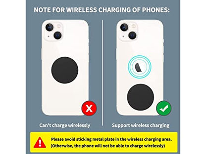 SALEX Phone Metal Stickers for Magnetic Mount - Replacement Set of 16 Car Magnet Square Metal Plates Inside Cell Phone Case. Black Sticky Small Thin Iron Discs with 3M Adhesive Backing for Crafts DIY - color: Square [16 Pack]