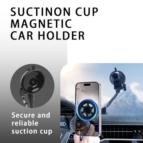 Car Magnetic Phone Holder, 360 Degree Rotation Auto Cellphone Mount for Dashboard Air Vent, Strong Magnet Vehicle Interior Smartphone Hook, Universal for SUV Sedan Trucks (Long Hose/Style B) - color: Long Hose/Style B